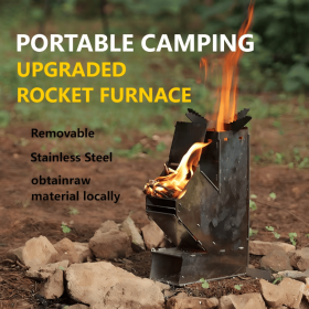 Portable Rocket Stove For Camping And Travel,Compact Foldable Design With Instant Setup,Lightweight Outdoor Heater, Fast Heating And Durable Cons (Option: WH)